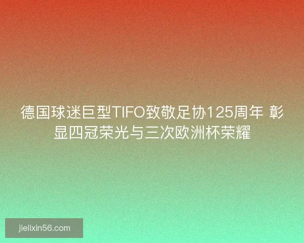 德国球迷巨型TIFO致敬足协125周年 彰显四冠荣光与三次欧洲杯荣耀
